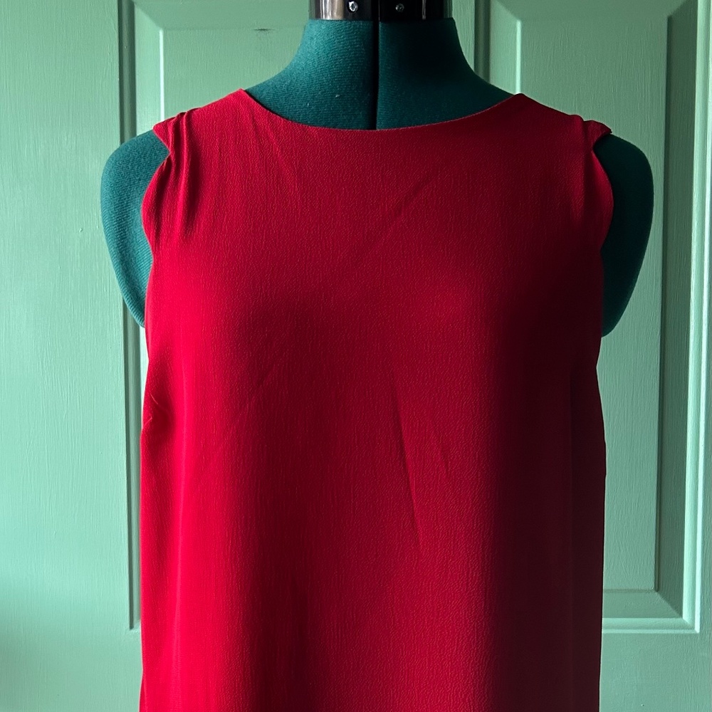Red Hi-Lo dress